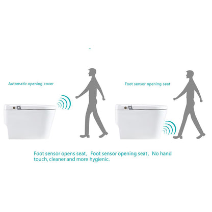 Multifunction U-Shaped Smart Toilet Automatic Flush with Remote Control/Foot Sensor/Night Light