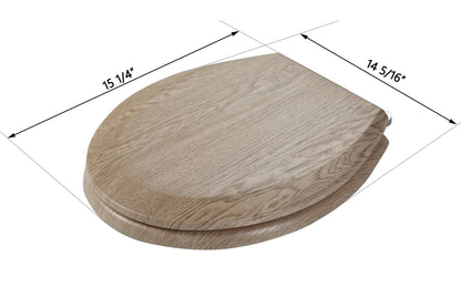 Round Toilet Seat, Premium Molded Wood Seat with Quiet-Close Hinges