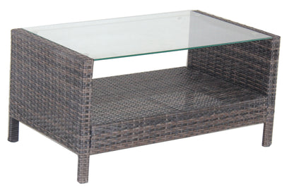 Outdoor patio Furniture  Coffee Table with clear tempered glass