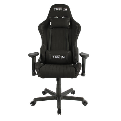 Techni Sport TS-F44 Fabric Ergonomic High Back Racer Style PC Gaming Chair, Black