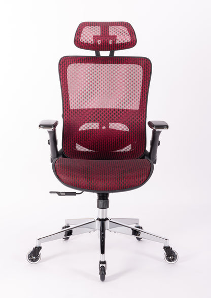 Ergonomic Mesh Office Chair - Rolling Home Desk Chair with 4D Adjustable Flip Armrests,  Adjustable Lumbar Support and Blade Wheels(RED MESH)