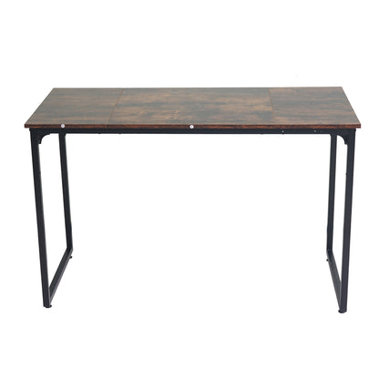 Computer Desk Without Storage Shelf-Rustic Brown, Middle