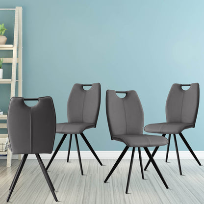 Modern Middle Ages Grey Dining Chairs Set of 4,Office chair. Living Room Armless Accent PU Leather Chairs for Home, Kitchen, Cafe, Office,Dresser ,Waiting Room, Farmhouse,Restaurant