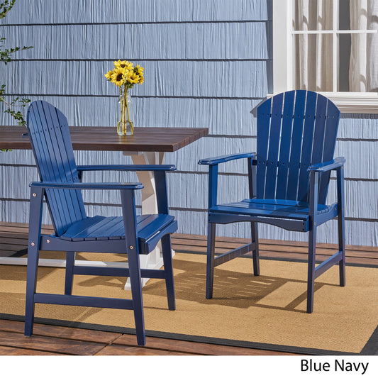Outdoor Weather Resistant Acacia Wood Adirondack Dining Chairs (Set of 2)