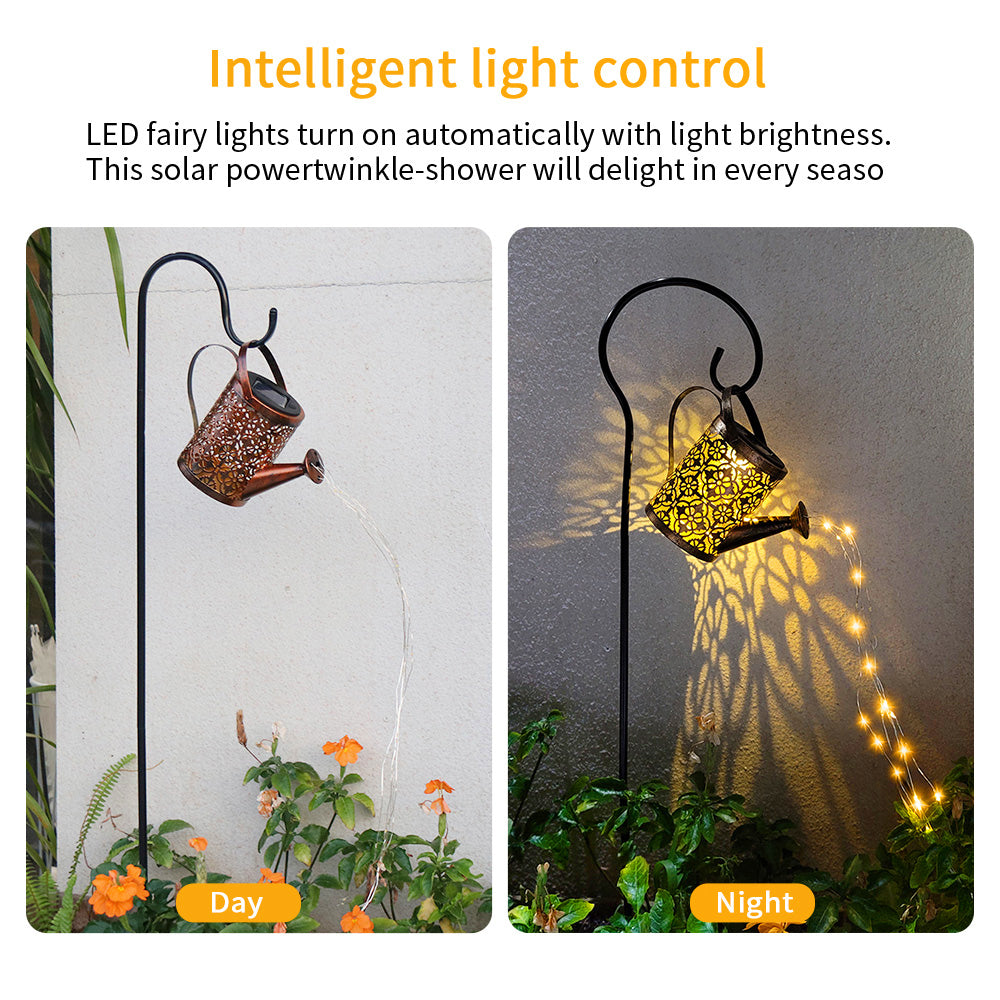 Outdoor Solar Garden Decoration Kettle Light 2 Pack,Warm White 3000K LED Lights, Water-proof, Window Grilles