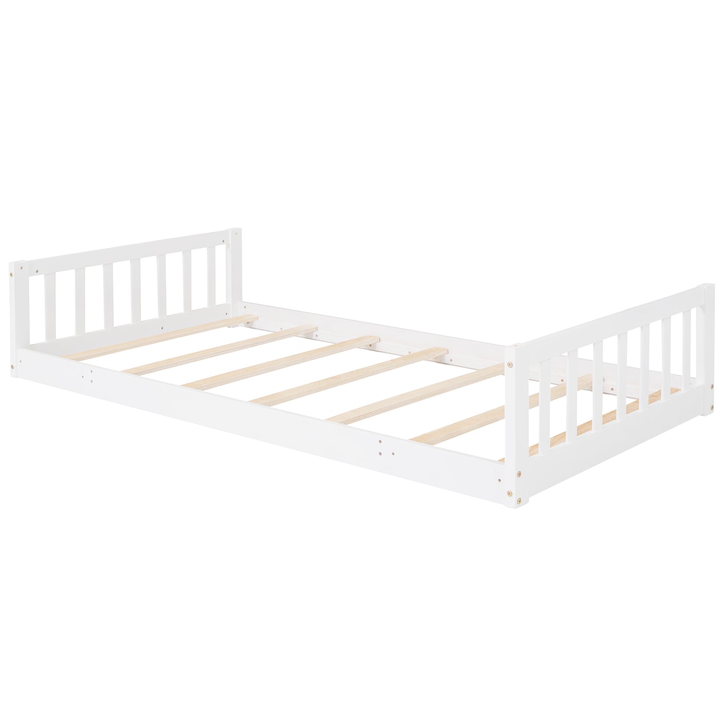 Twin-Over-Twin-Over-Twin Triple Bed with Built-in Ladder and Slide, Triple Bunk Bed with Guardrails, White(OLD SKU: LP000051AAK)