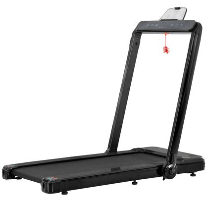 Folding Treadmill, Installation-Free Under Desk Electric Treadmill 2.5HP, with Bluetooth APP and speaker, Remote Control, Display, Walking Jogging Running Machine Fitness Equipment for Home Gym Office
