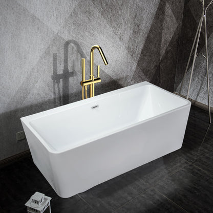 Contemporary Design Acrylic Flatbottom  Bathtub in White