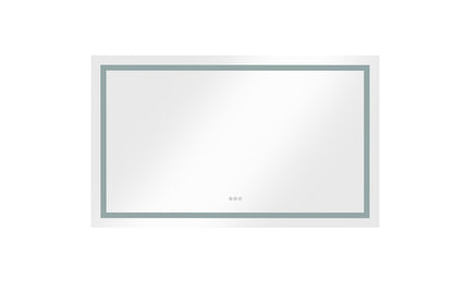 72*36 LED Lighted Bathroom Wall Mounted Mirror with High Lumen+Anti-Fog Separately Control+Dimmer Function