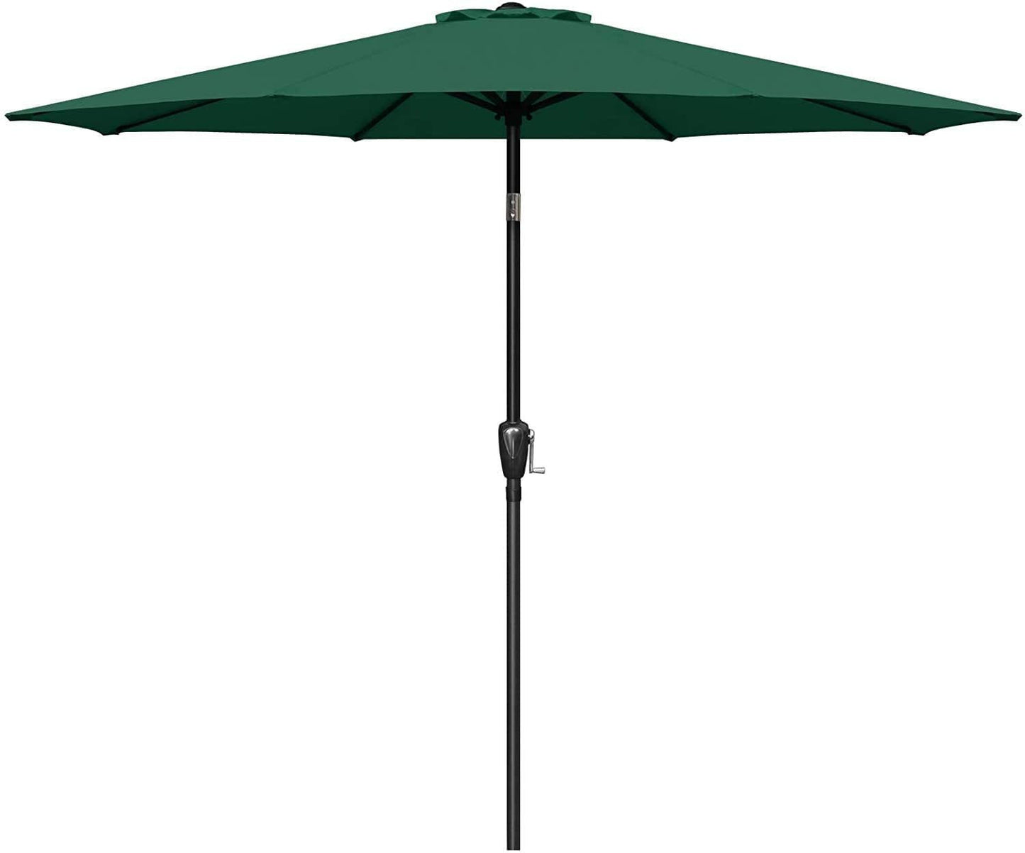 Simple Deluxe 9ft Outdoor Market Table Patio Umbrella with Button Tilt, Crank and 8 Sturdy Ribs for Garden, Green