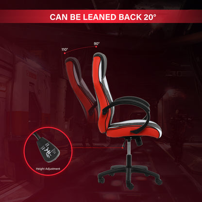 YSSOA Gaming Office High Back Computer Ergonomic Adjustable Swivel Chair, Black/White/Red