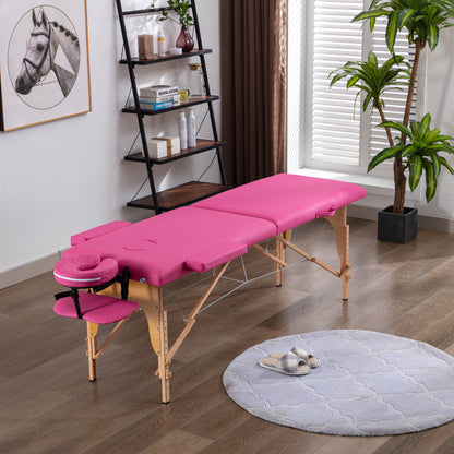 DongHeng Massage Table Portable Massage Bed Lash Bed Facial Table Reiki Table SPA Beds for Esthetician Portable Height Adjustable Carrying Bag & Accessories 2 Section Shop & Home，Pink