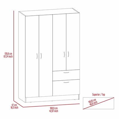 Maltby 1-Drawer Rectangle Armoire  Black Wengue and White