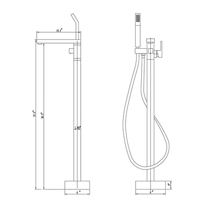 Single Handle Floor Mounted Freestanding Tub Filler