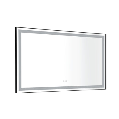 84in. W x48 in. H Framed LED Single Bathroom Vanity Mirror in Polished Crystal  Bathroom Vanity LED Mirror with 3 Color Lights Mirror for Bathroom Wall