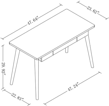 Home Office Desk Large Computer Desk Study Desk Writing Table Workstation with Solid Wood Legs & 1 Drawer