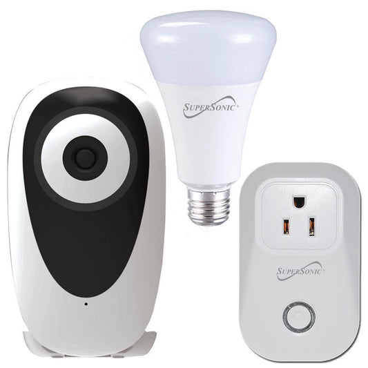 3-Pc. Smart Home Starter Kit with WiFi enabled: HD Camera, Plug, & Bulb by VYSN