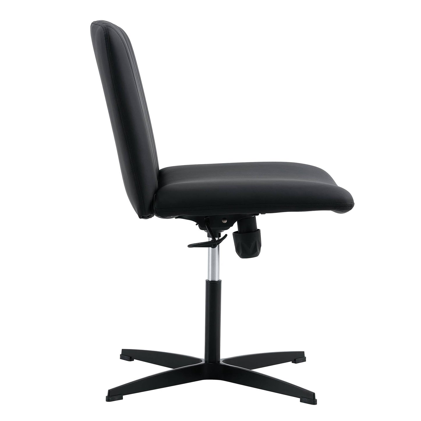 Black High Grade Pu Material. Home Computer Chair Office Chair Adjustable 360 ° Swivel Cushion Chair With Black Foot Swivel Chair Makeup Chair Study Desk Chair. No Wheels