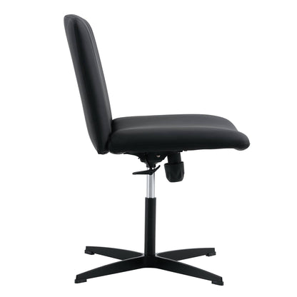 Black High Grade Pu Material. Home Computer Chair Office Chair Adjustable 360 ° Swivel Cushion Chair With Black Foot Swivel Chair Makeup Chair Study Desk Chair. No Wheels