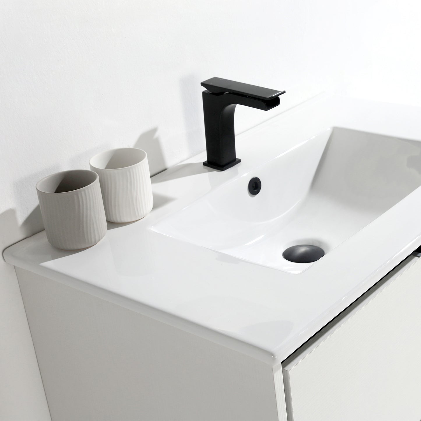 30 inches Floating Bathroom Vanity Combo with Integrated Single Sink and 1 Soft Close Drawer