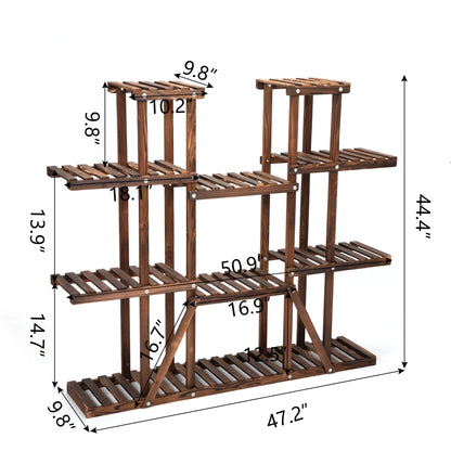 Large Multi-tier Solid Wood Plant Flower Stand Display Rack Indoor Outdoor Living Dinning Room