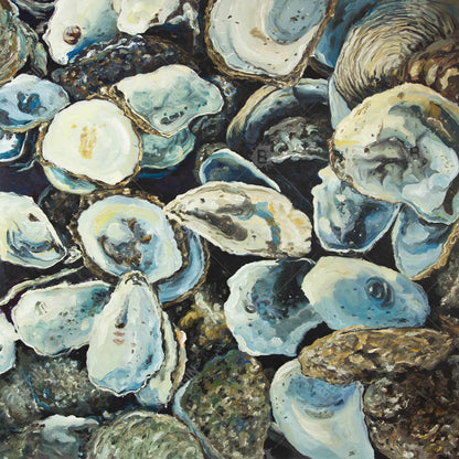 Oyster shells - 16x16 Print on canvas