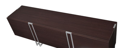 ACME Cattoes TV Stand in Dark Walnut & Nickel 91795