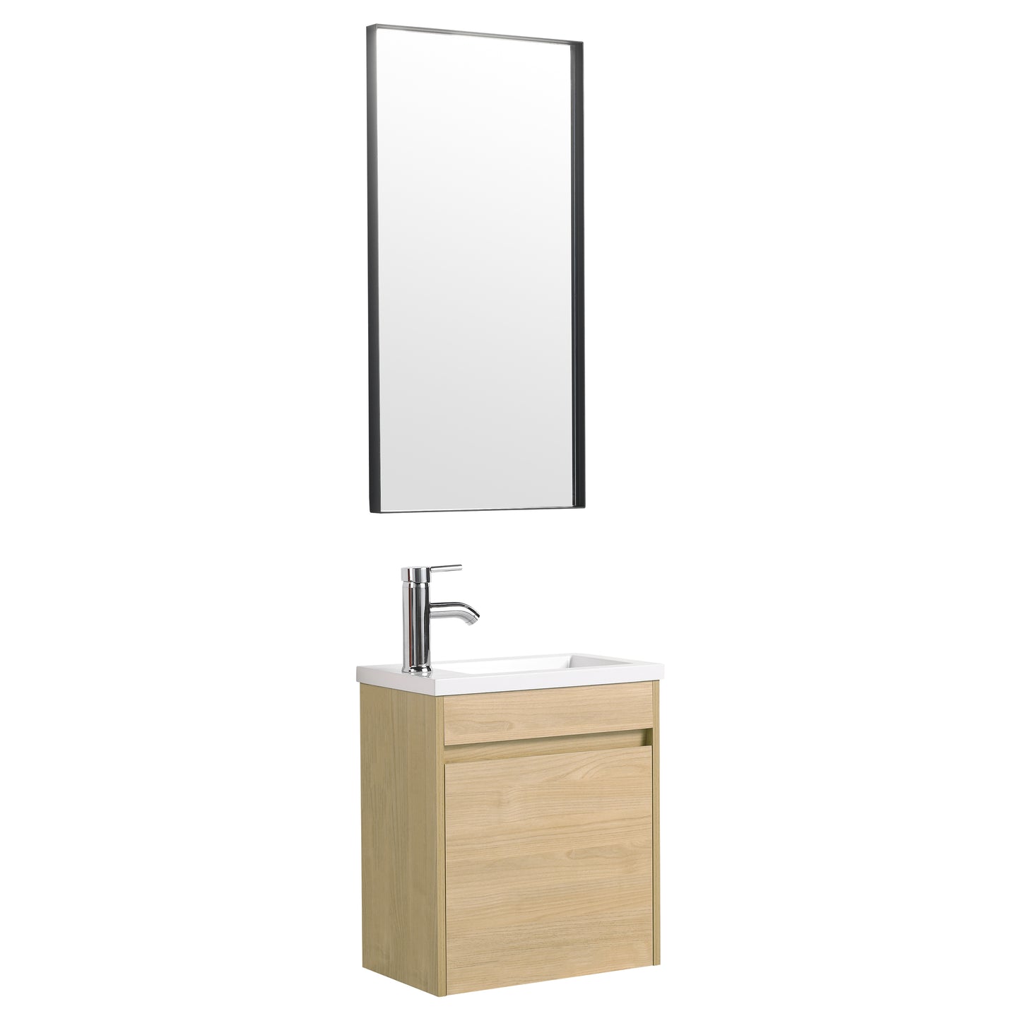 Bathroom Vanity With Single Sink,16 Inch For Small Bathroom,