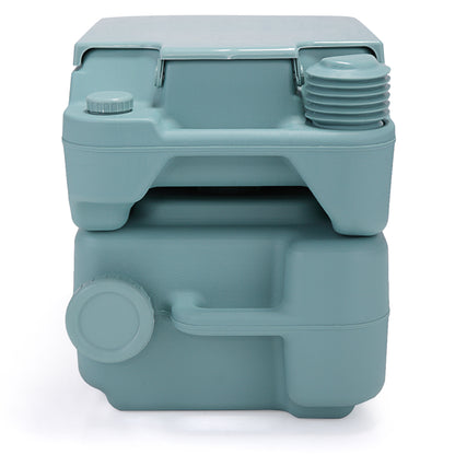 5.3 Gallon 20L Flush Outdoor Indoor Travel Camping Portable Toilet for Car, Boat, Caravan, Campsite, Hospital,Green