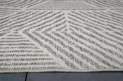 Pyramids Stone Neutral Indoor / Outdoor Polypropylene Area Rug 5x8