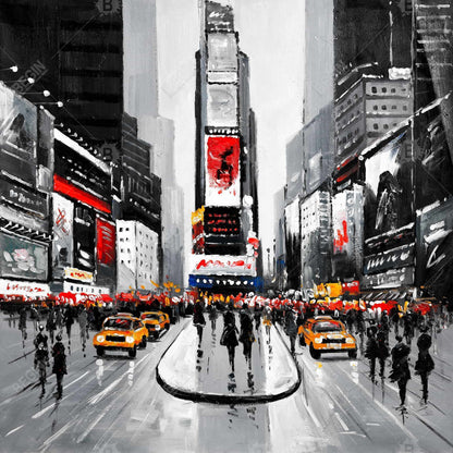 New york city busy street - 12x12 Print on canvas