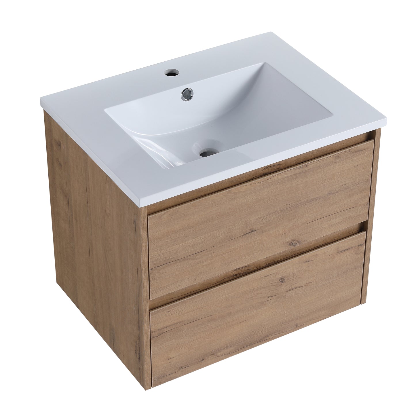 Bathroom Vanity with Ceramic Sink and 2/3 Soft Close drawers, 24x18