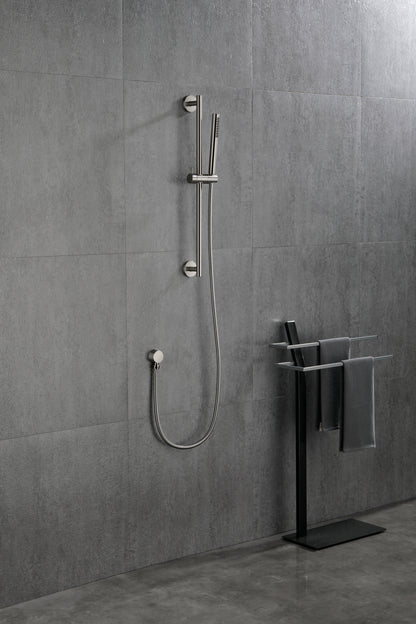 Shower System 12 Inch Square Bathroom Luxury Rain Mixer Shower Combo Set Pressure Balanced Shower System with Shower Head, Hand Shower, Slide Bar, Shower Arm, Hose, and Valve Trim