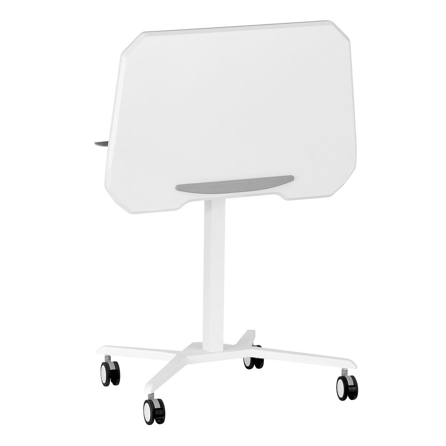 Techni Mobili White Sit to Stand Mobile Laptop Computer Stand with Height Adjustable and Tiltable Tabletop