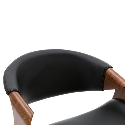 HengMing Adjustable/Swivel Bar Stool, PU Leather black Bent wood Bar Chair 1pcs/ctn.