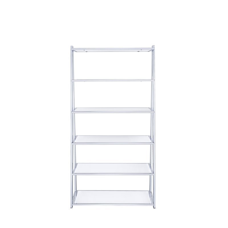 ACME Coleen Bookshelf in White High Gloss & Chrome 92455