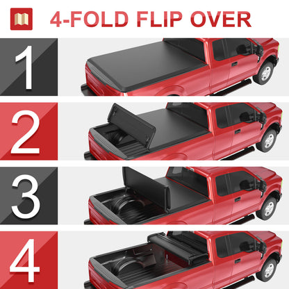 Soft four-fold Truck Bed Accessories Tonneau Cover 6.5FT For 14-19 Chevy Silverado GMC Sierra