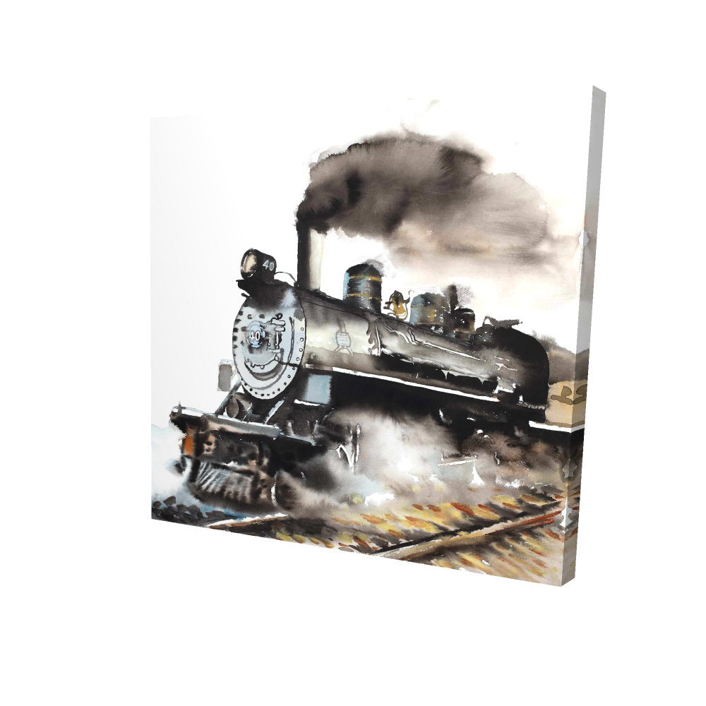 Vintage steam train - 12x12 Print on canvas