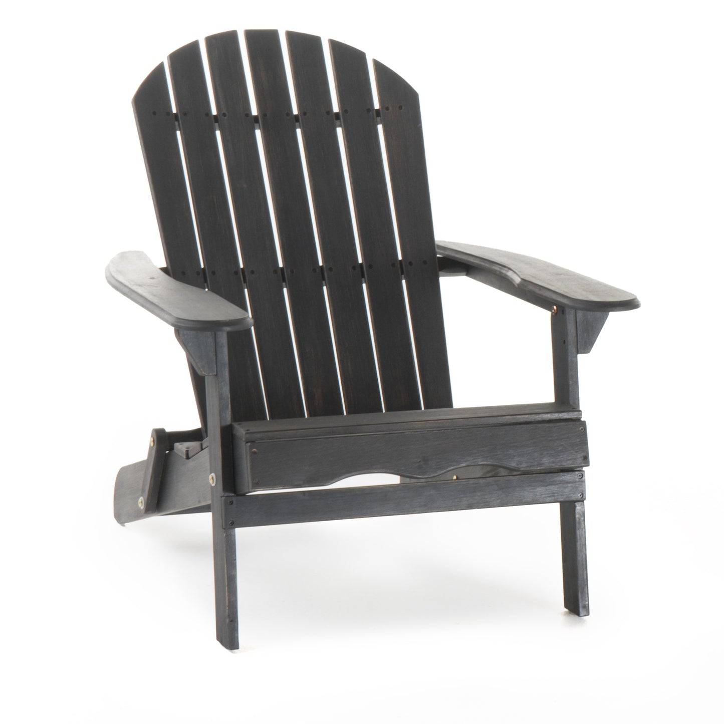 Outdoor Solid Wood Foldable Adirondack DARK GREY Chair