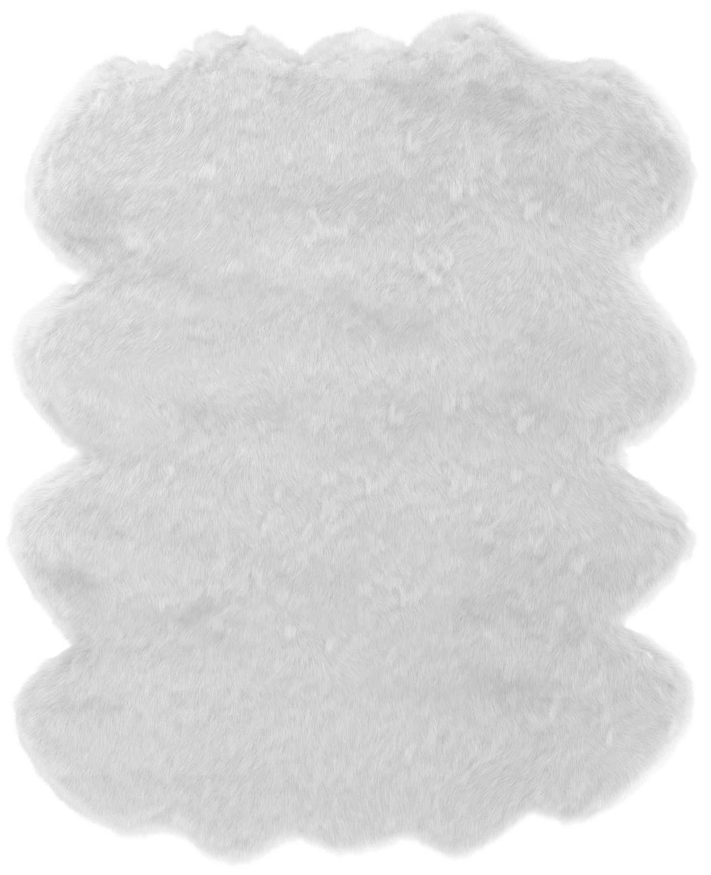 White Faux Fur Area Rug 6x7.5