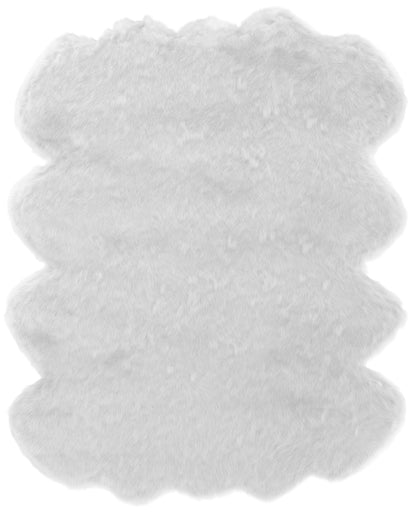 White Faux Fur Area Rug 6x7.5