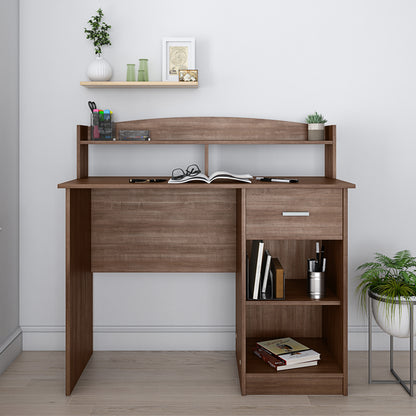 Techni Mobili Modern Office Desk with Hutch, Oak