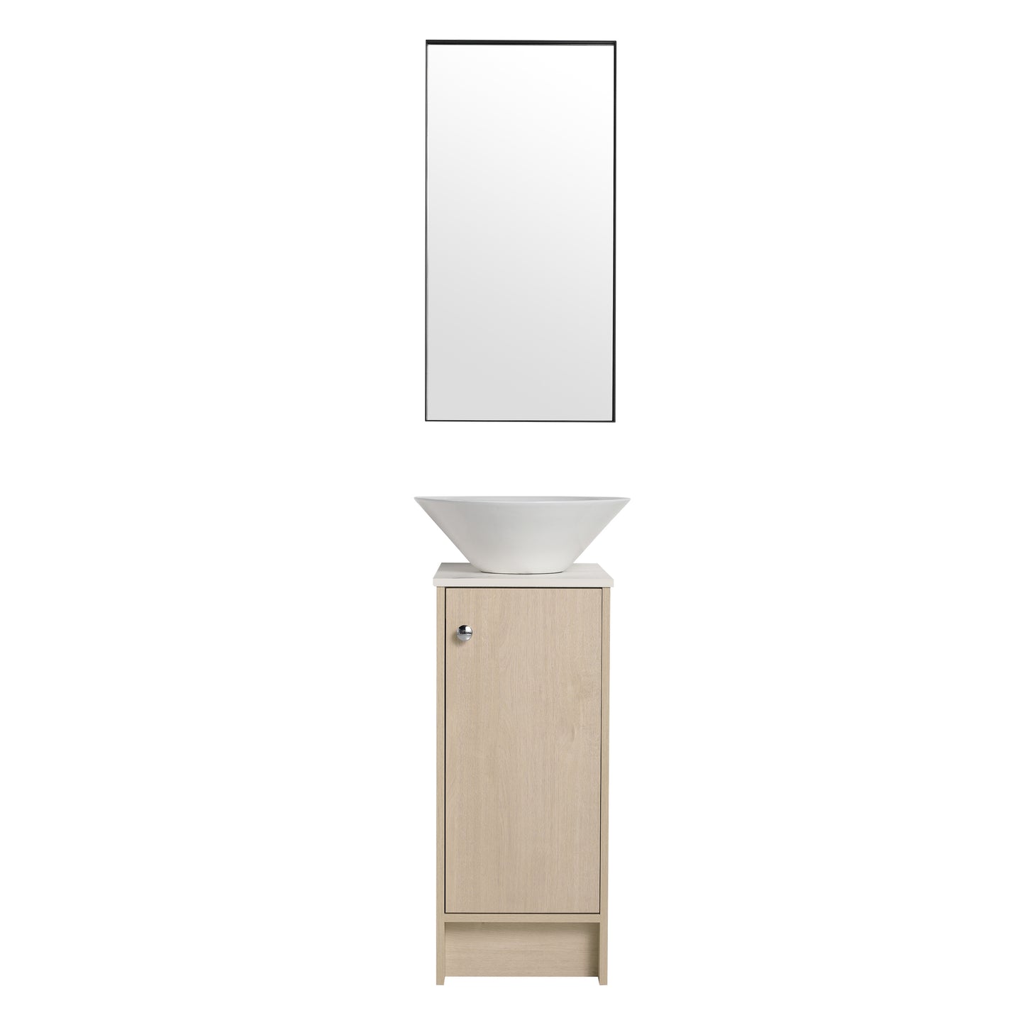 13" Bathroom Vanity with Sink, Freestanding Bathroom Vanity with Soft Close Door and Shelf（Top：BAB217MOWH）