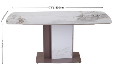 71 inch Fashion  sintered stone dining table with T shape Leg