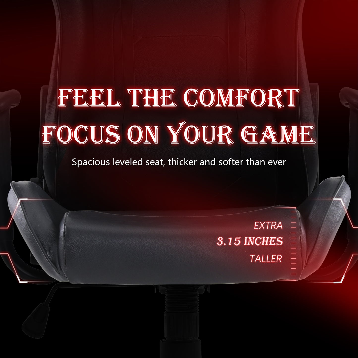 Gaming chair, computer chair with lumbar support, adjustable height gaming chair, office chair with headrest and 360 ° rotation, suitable for office or gaming.