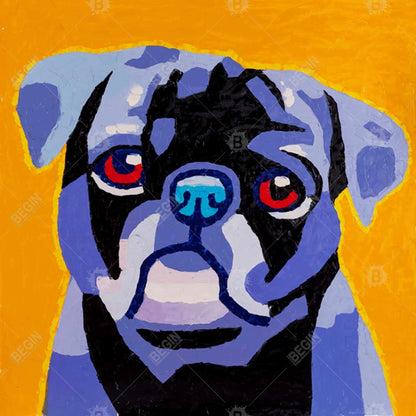 Flash the pug - 08x08 Print on canvas