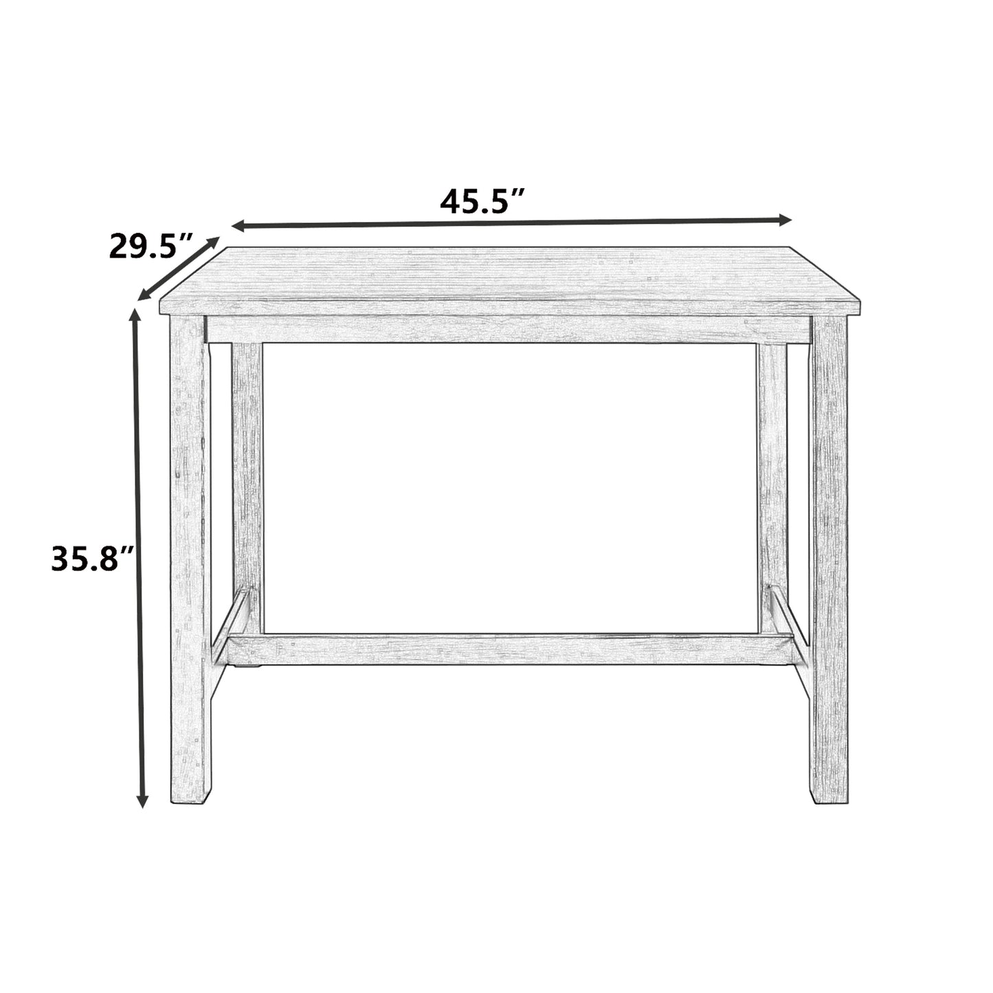 TOPMAX Rustic Wooden Counter Height Dining Table for Small Places, Espresso