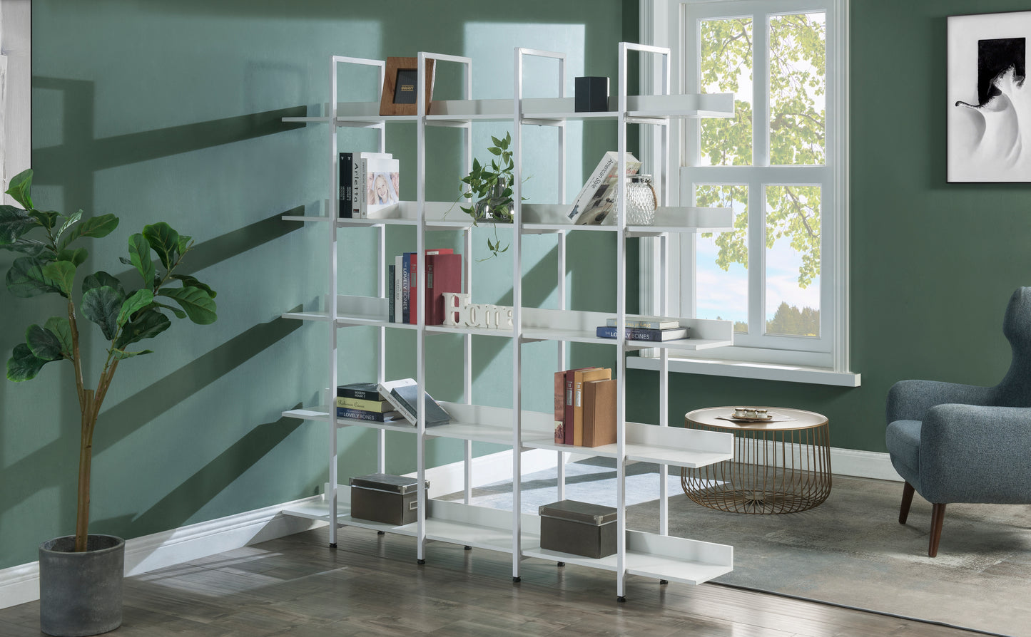 [VIDEO] 5 Tier Bookcase Home Office Open Bookshelf, Vintage Industrial Style Shelf with Metal Frame, MDF Board