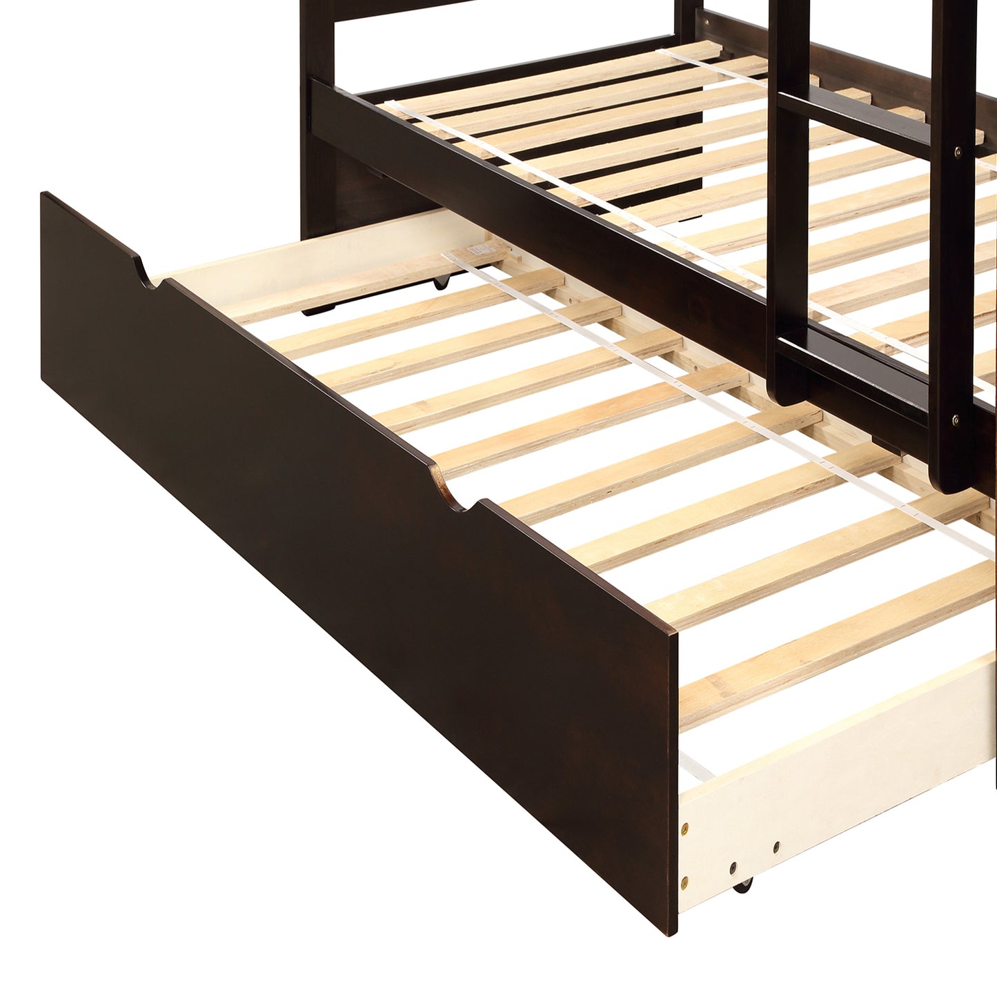 Orisfur. Twin Bunk Beds for Kids with Safety Rail and Movable Trundle bed