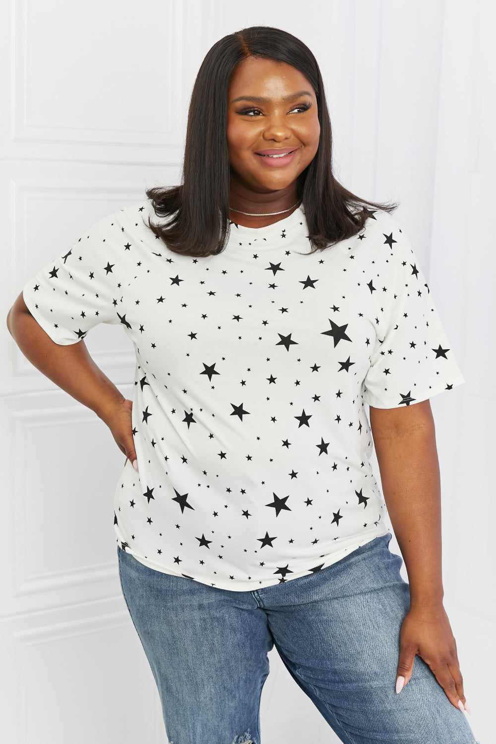 Zenana You're A Star Full Size Patterned T-Shirt